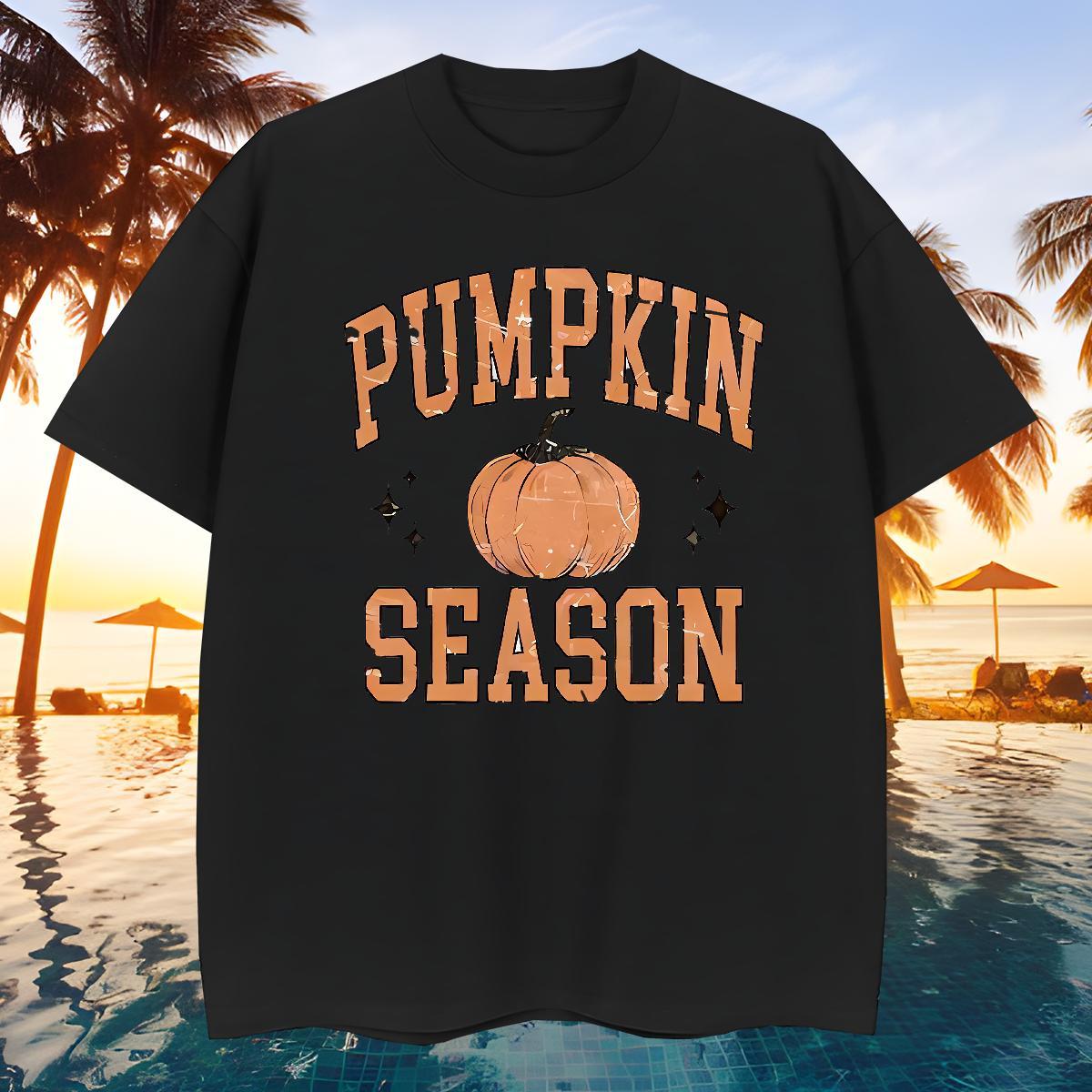 Wholesale T Shirts Men pumpkin O-Neck Short Sleeve Street wear Hip Hop Floral Print 100% Cotton 230g Tshirts Brand Clothings