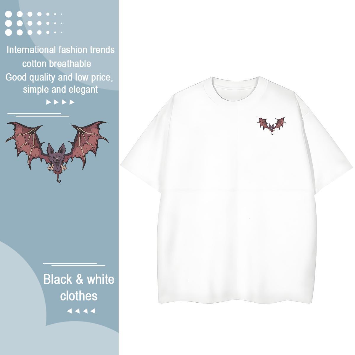 Designer Fashion Men Tops Tees bat Hip Hop Street 230g Pure Cotton Tops Shirt Breathable Crew Neck Cool T-Shirts for Men Custom Anime