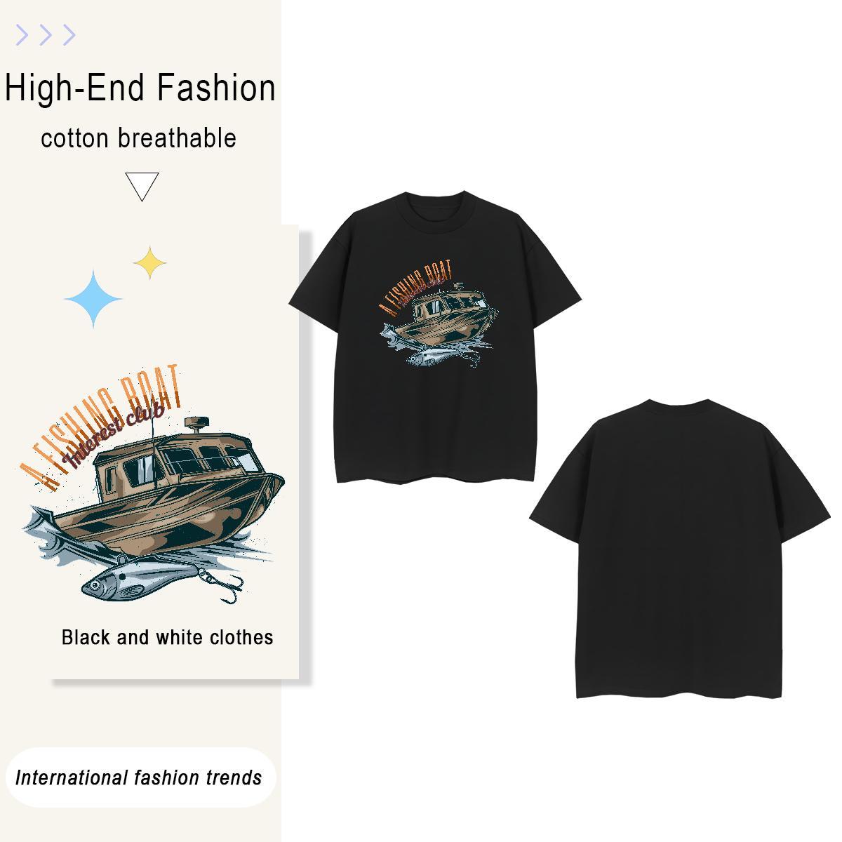 Loose shio 230g Pure Cotton Men Tees Home Outdoor Breathable Mens T Shirts Designer DIY Printed Polos