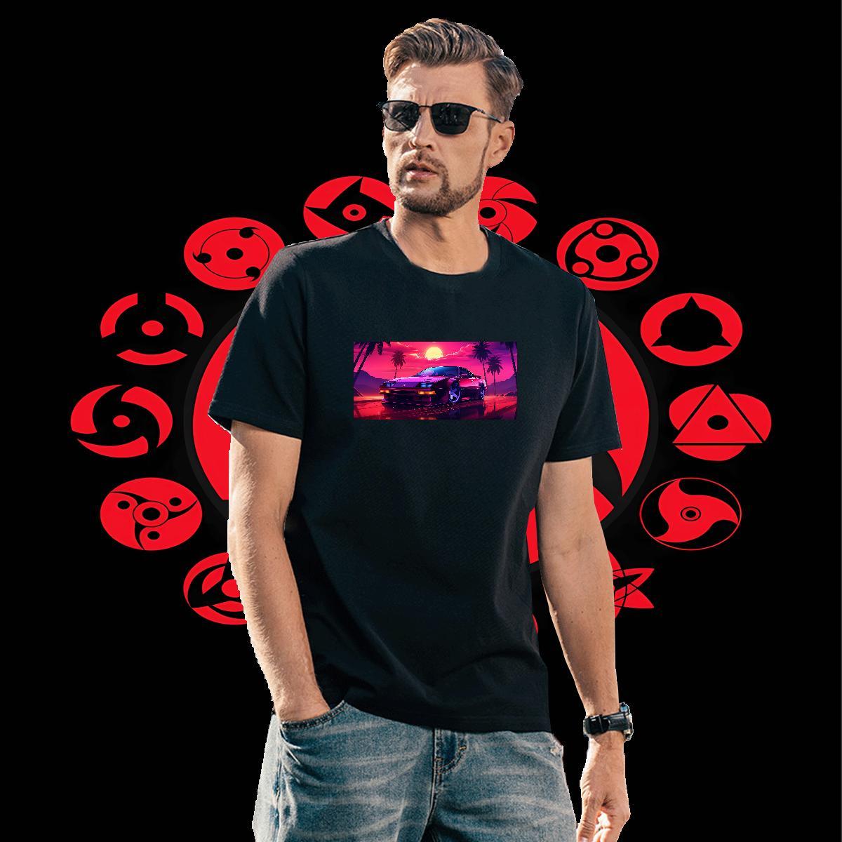 Loose Men Tees Hip Hop Street 100% Cotton 230g Black Oversized Short Sleeve O-Neck car Mens T Shirts Brand Clothings