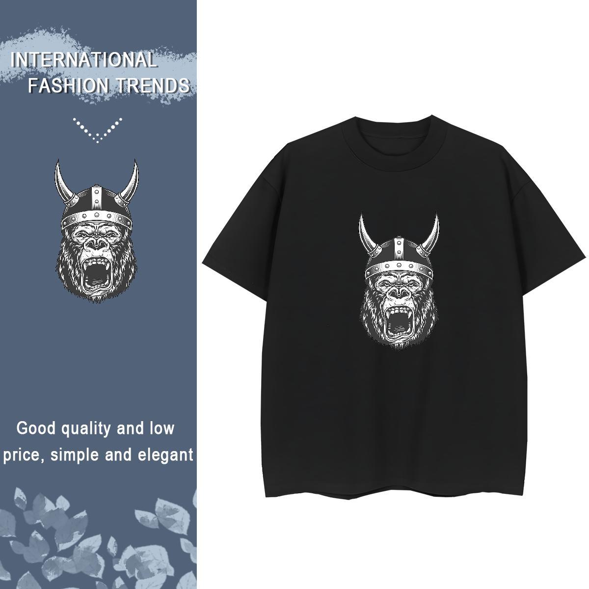 2024 Casual Women Tshirts Daily Wear O-Neck Short Sleeve Clothes Shirt Loose 230g 100% Cotton chimpanzee Custom Print Plus Size Women T Shirts