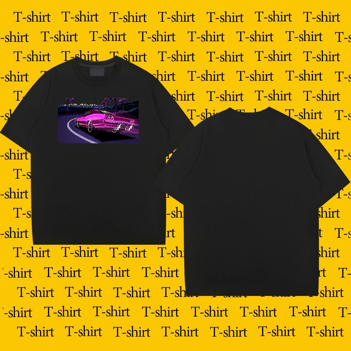 Free Shipping car 230g Pure Cotton Couples T Shirts Street Wear O-Neck Short Sleeve T Shirts Men 2024 DIY Custom Print Plus Size Tshirts