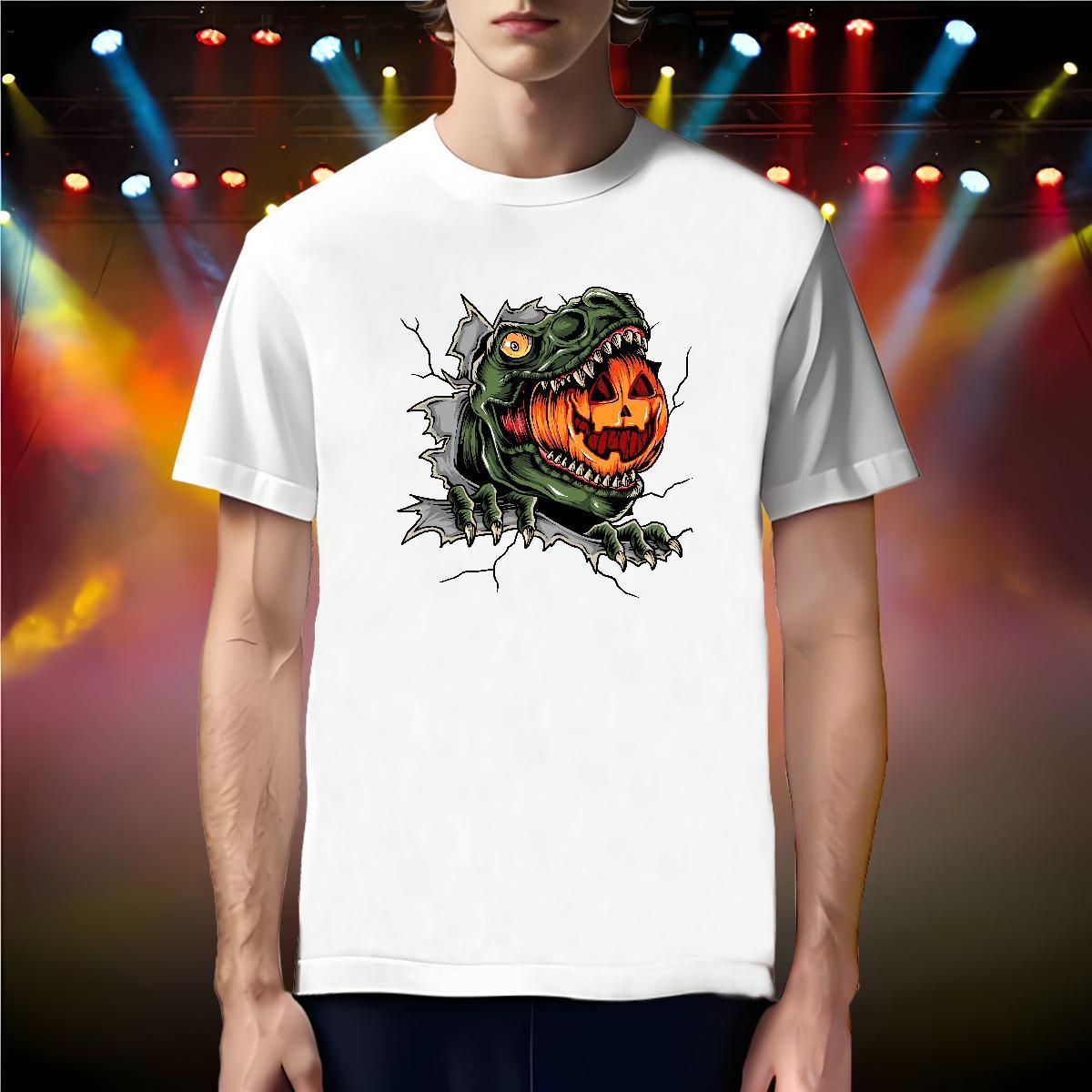 Soft T-Shirts for Men pumpkin Crew Neck Home Outdoor Custom Print Plus Size 230g 100% Cotton Men Tees DIY Customized Tee Shirt
