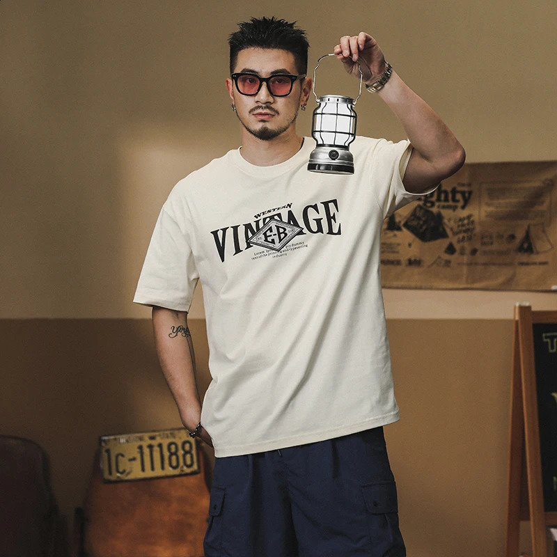Summer Japanese Street Loose Tshirt Mens Slim Fit Elastic Fashion Edition Printed Round Neck Casual Top 240819