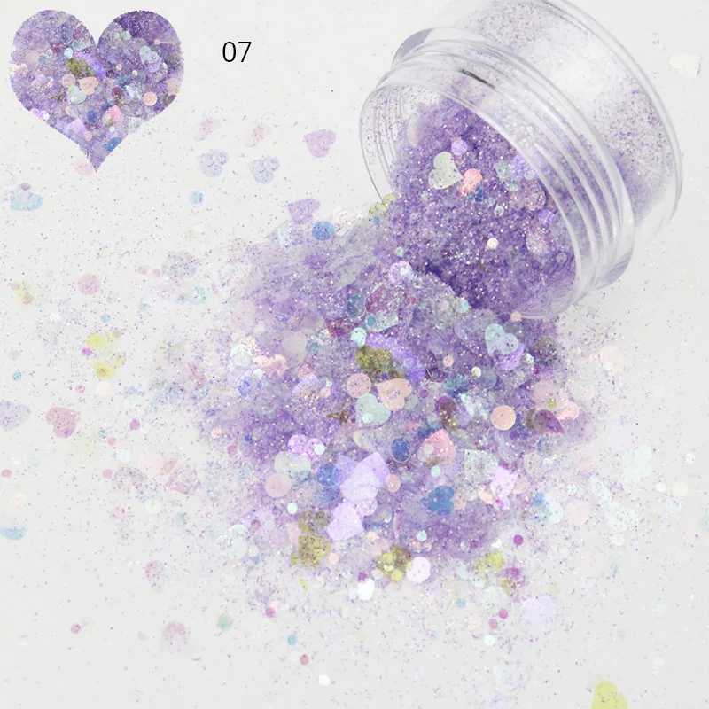 1Box Round And Star Shape Dream Mixed Glitter Powder Sequins Colorful Flakes 3D DIY Sliders Dust For Nail Art DecorationsXJ240815