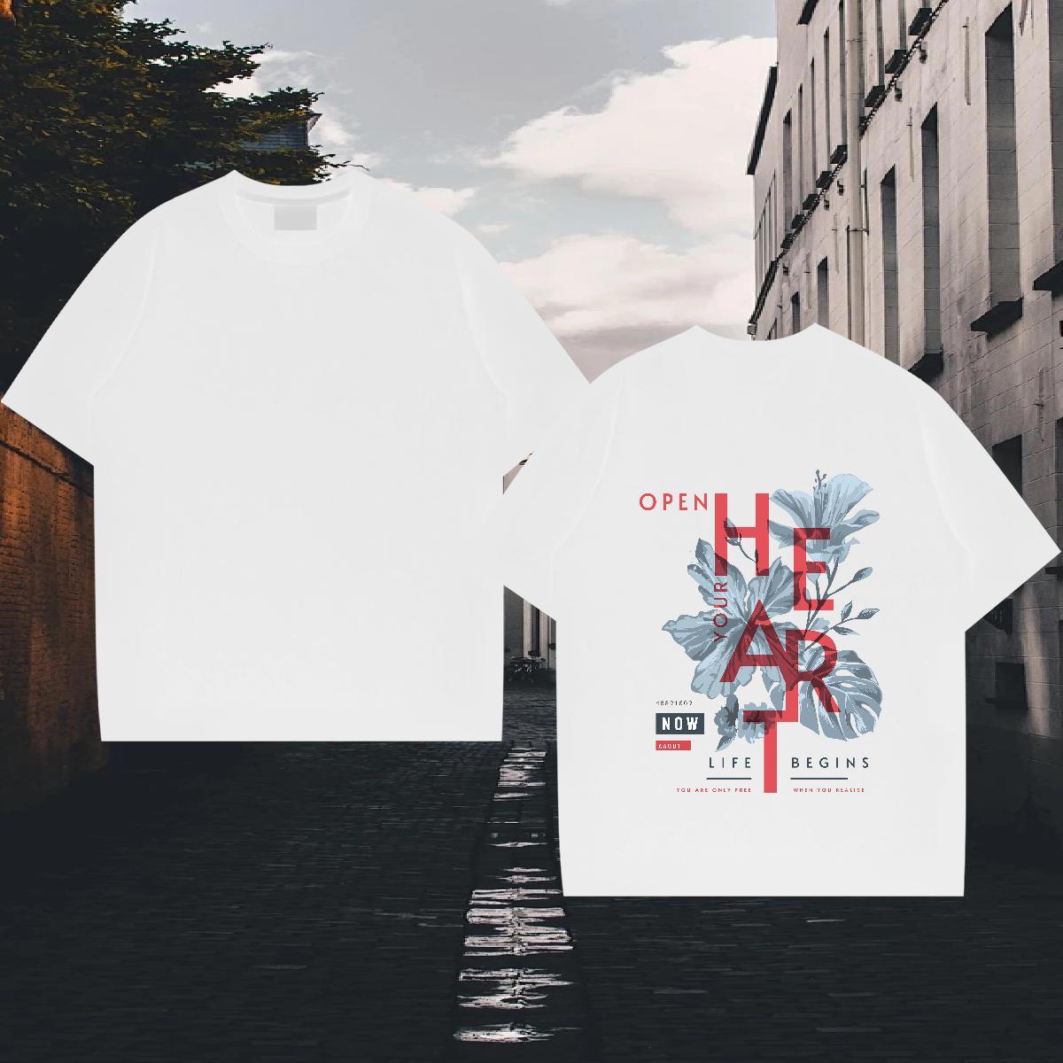 DIY Customized Men Tees tree Daily Outfit 230g Cotton Tops Shirt Breathable Soft Brand Mens T Shirts Plus Size Cartoon