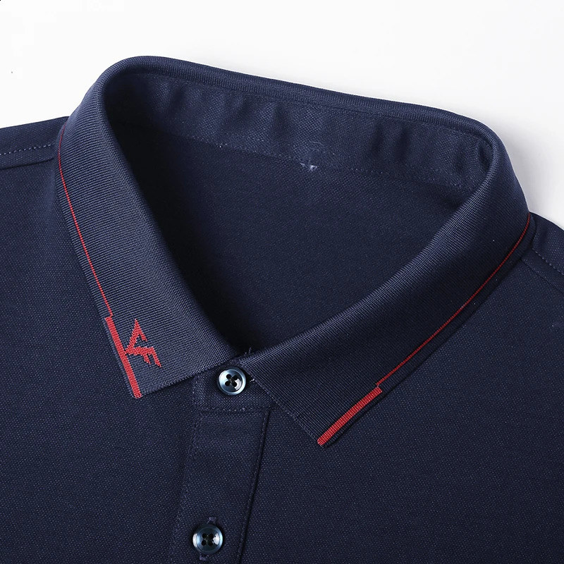 Trend Mens Polo Shirt Spring Lapel Embroidery Print Long Sleeve Korean Fashion Business Anti Wrinkle Versatile Clothing 240820
