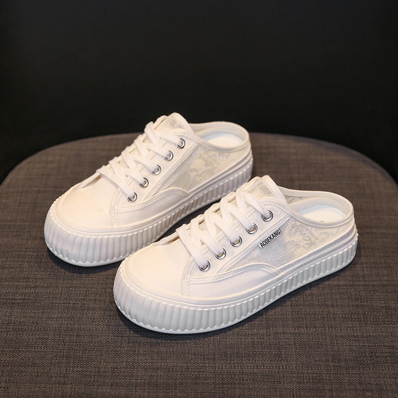 Ddmysports Canvas Summer New Student Instagram Versatile Thick Sole Women S Shoes Breathable Casual Alf Trailer Sandals OUTDOOR