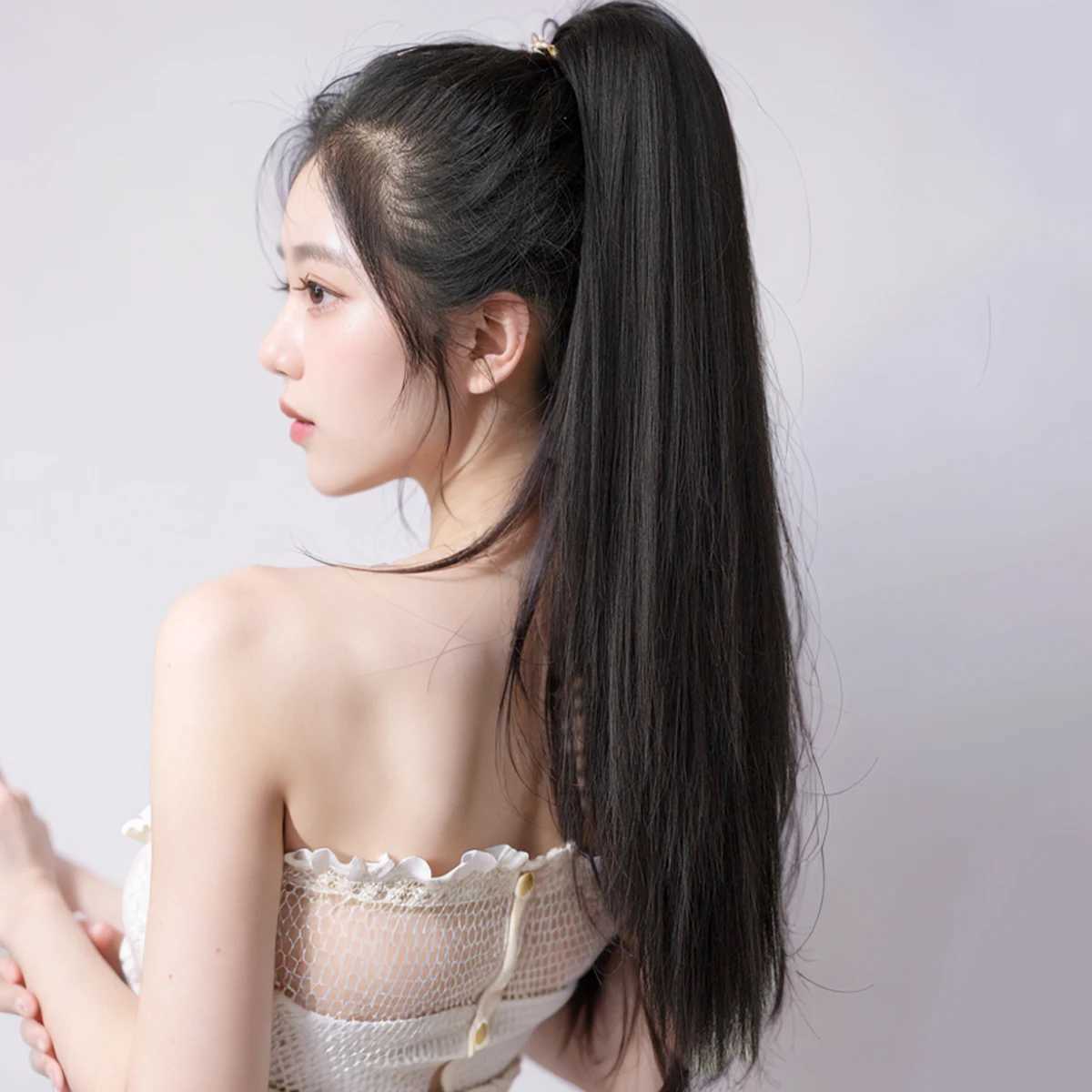 Synthetic Claw Clip Ponytail Hair Extension Wig Clip Female Ponytail High Natural Straight Hair Accessory W240817