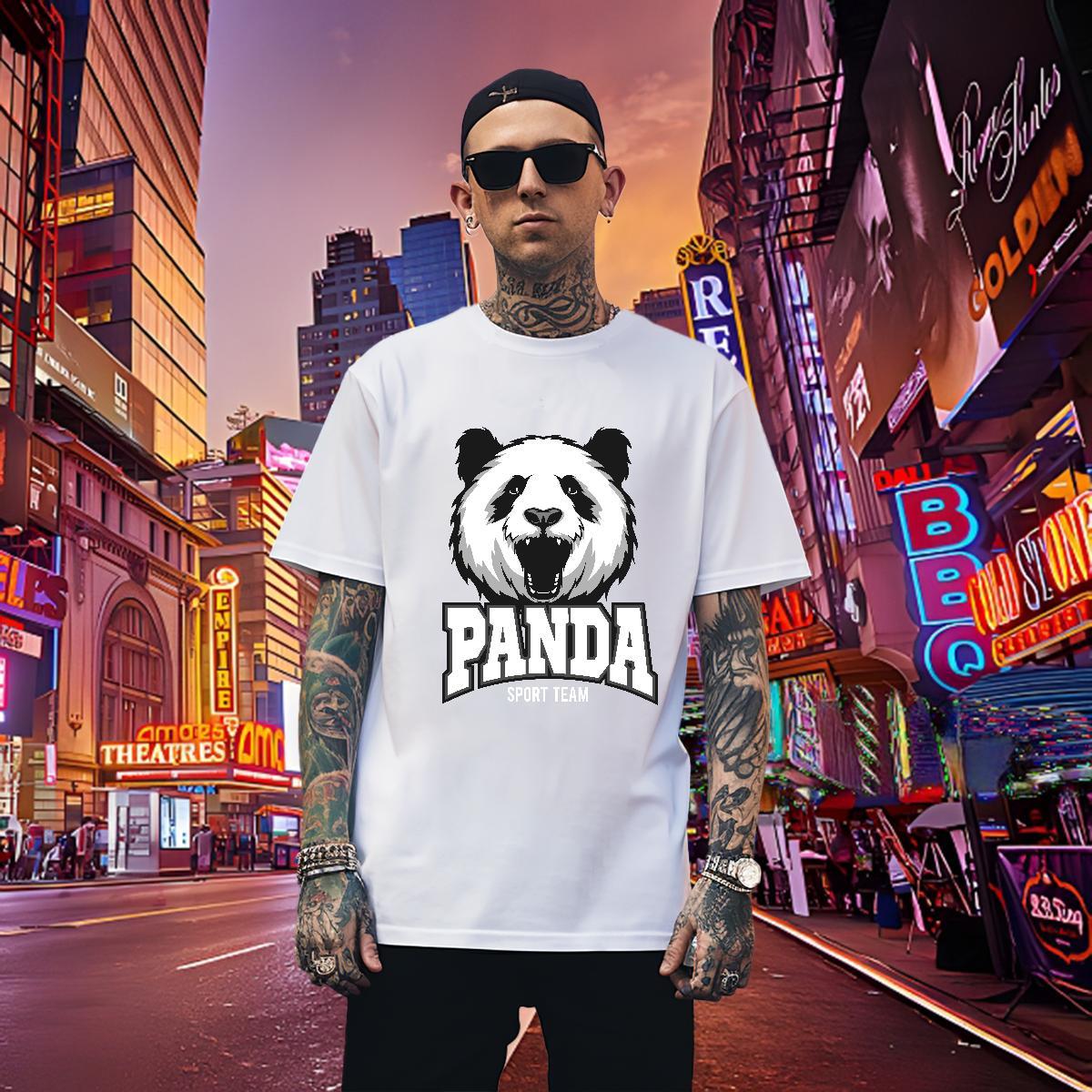Cool Design T Shirt For Man panda Breathable Soft Spring Summer Oversized 4XL 230g Pure Cotton Couples T Shirts Custom Tops