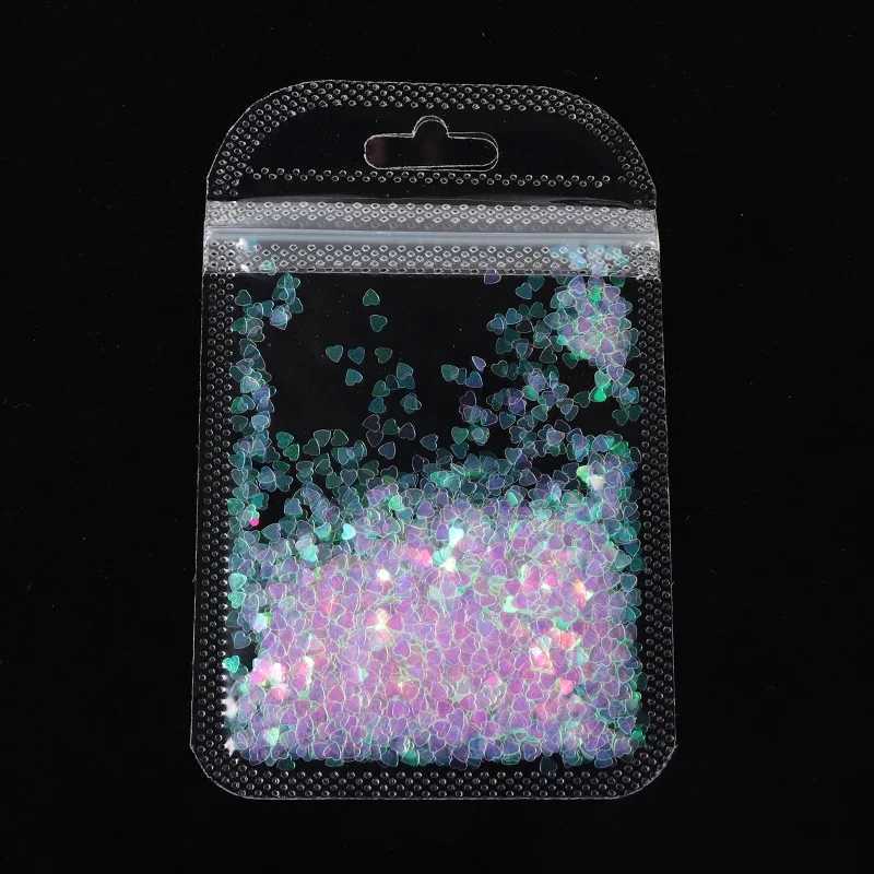 Holographic Sweet Love Heart Nail Glitter Flakes Shining Sequin For Nail Art Paillette Manicure 3D DIY Nail Art DecorationsXJ240815