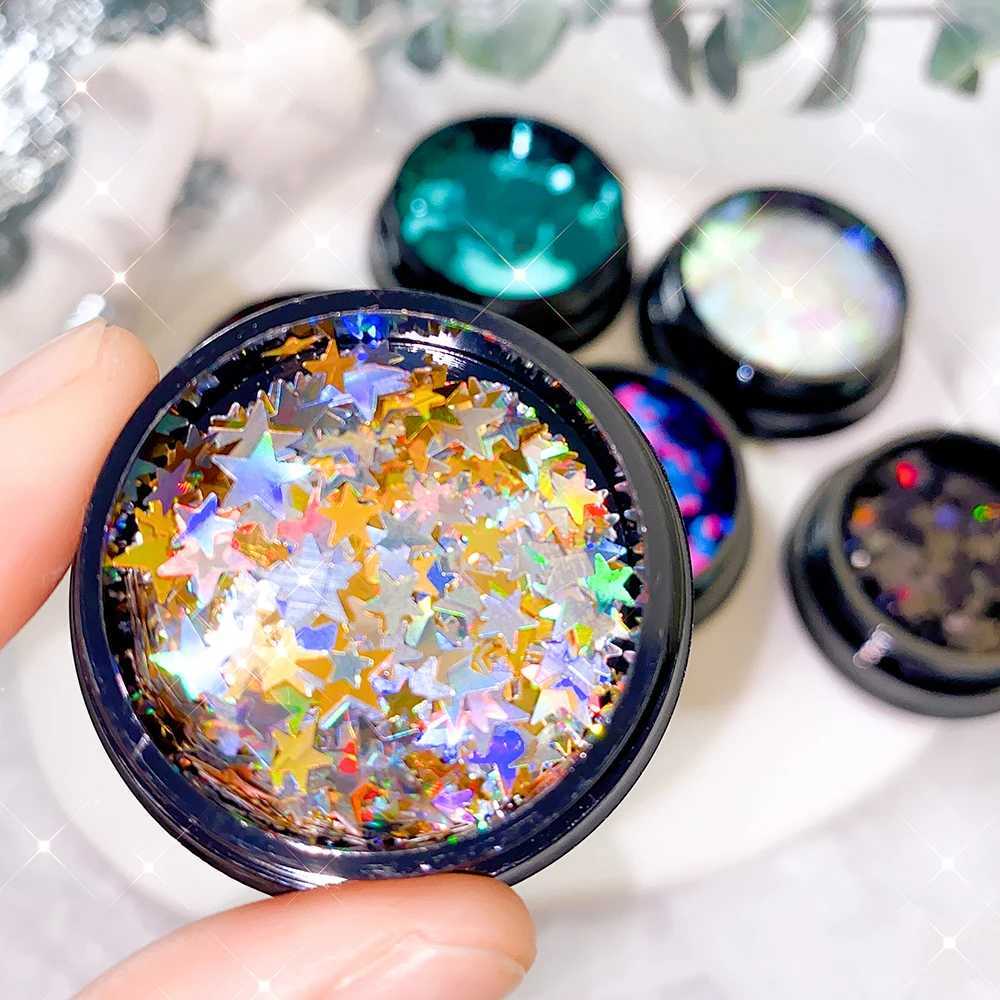 Iridescent Nail Art Sequins Nail Glitter Mixed Chunky Glitter for Nails Art Sequin Powder Decoration DIY Accessories Nail SupplyXJ240815