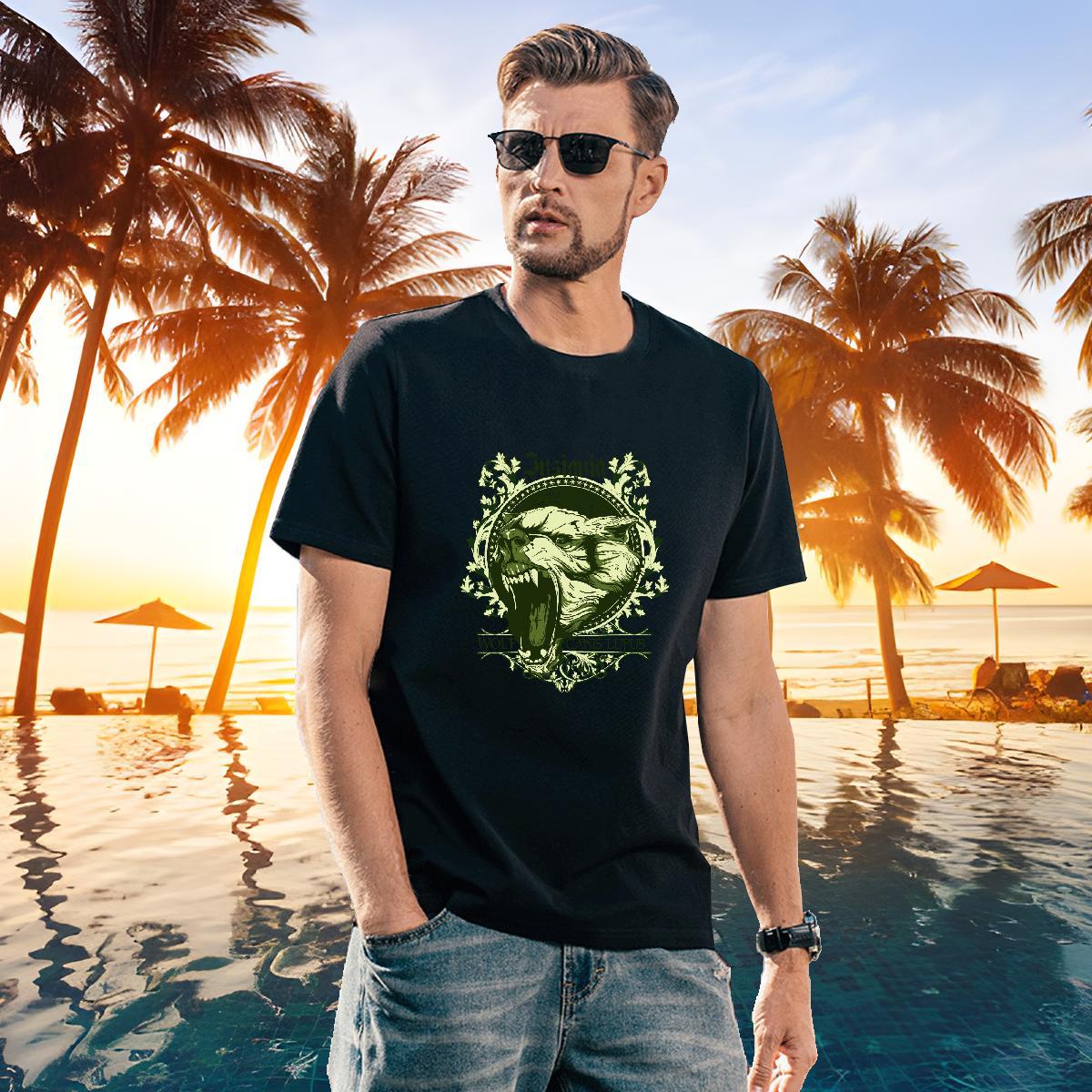 High Quality Man T Shirts lion Short Sleeve O-Neck Hip Hop Oversized 3XL 4XL 230g 100% Cotton Mens Tshirts 2024 Designer Clothings