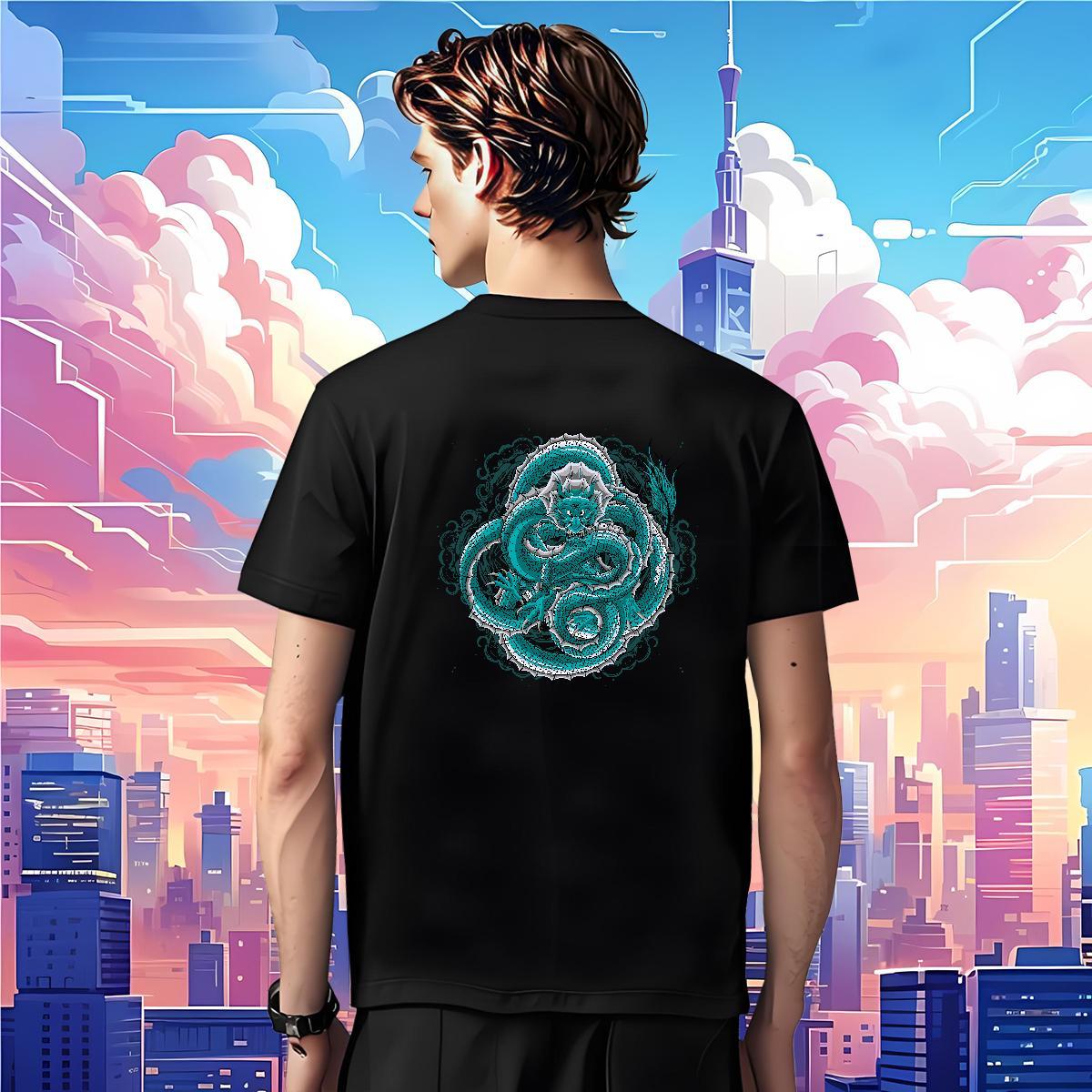 T Shirt For Man 230g Pure Cotton fierce Street Wear Crew Neck Anime Print Tshirts Stylist Loose Tees Shirts