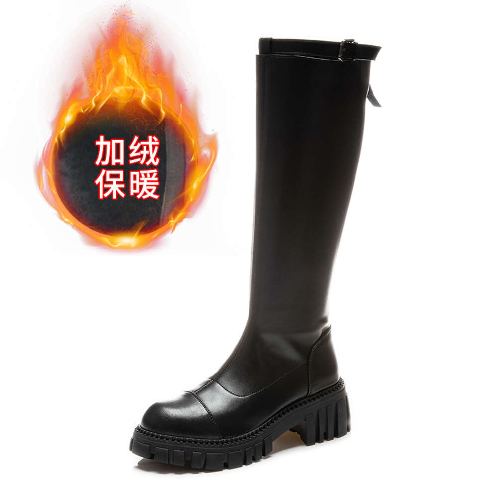 Ddmysports Genuine Women In The Fall Of New Martin Soft Leather Long Thick Heeled Knight Boots High For Children OUTDOOR