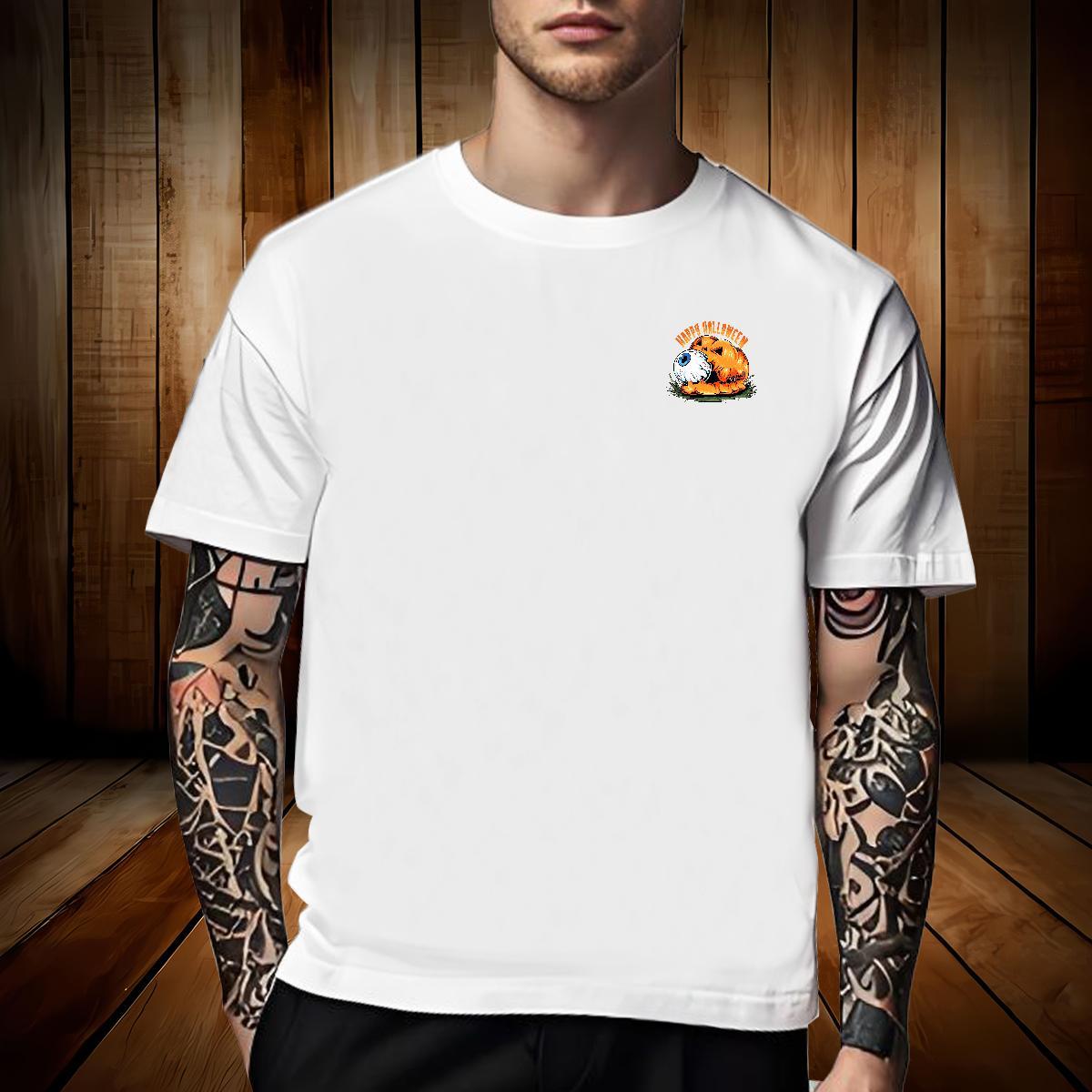 Brand Mens Tshirts pumpkin Summer Casual 230g Cotton Clothings Breathable Cool Design T Shirt For Man Oversized 3XL 4XL