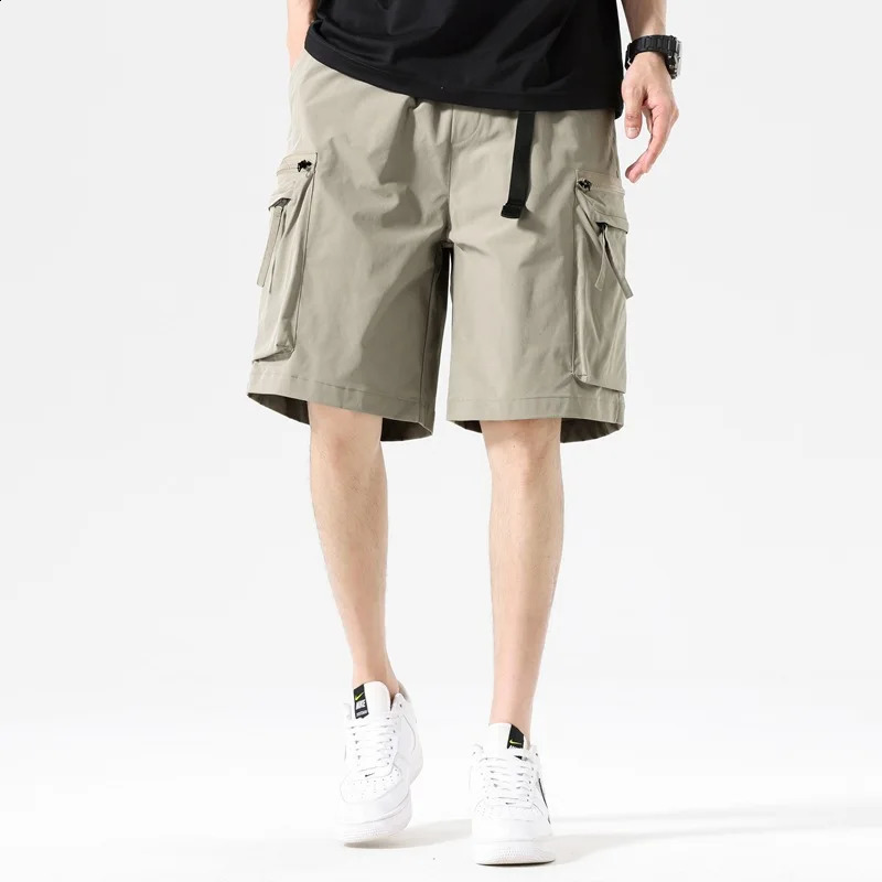 Shortage of goods mens summer slim American trend sports casual beach pants five part 240819