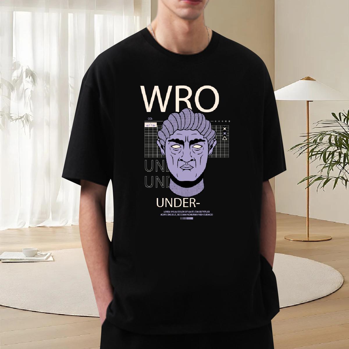Designer Men Tshirts Spring Summer 230g 100% Cotton Oversized 4XL O-Neck Short Sleeve western style T Shirt For Man Classic Tops Shirt