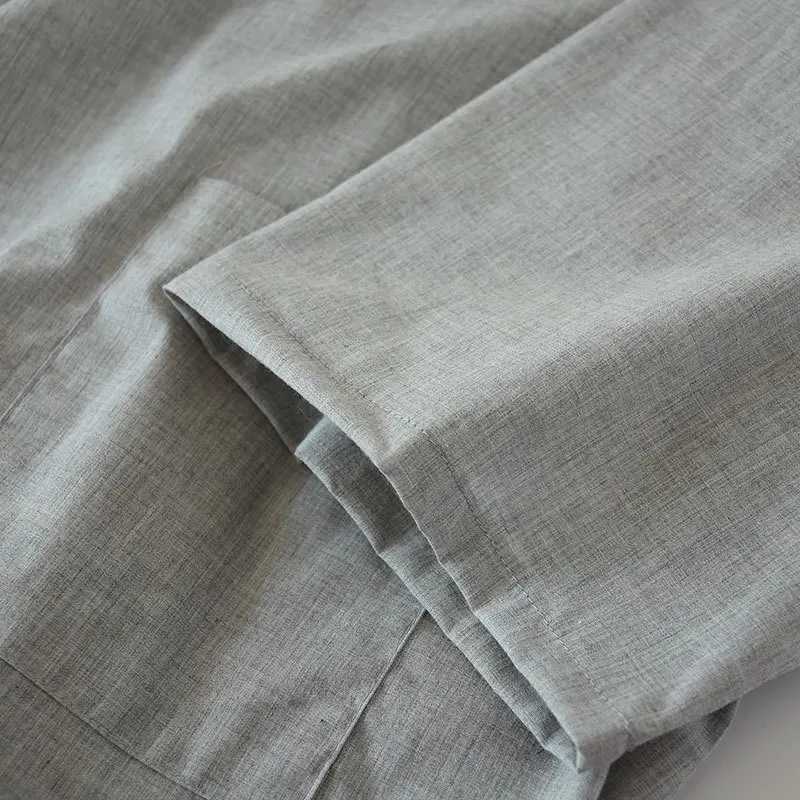 Mens casual solid color Japanese Yukata kimono pajamas long bath robe pajamas lace cotton pajamas loose clothingW240719