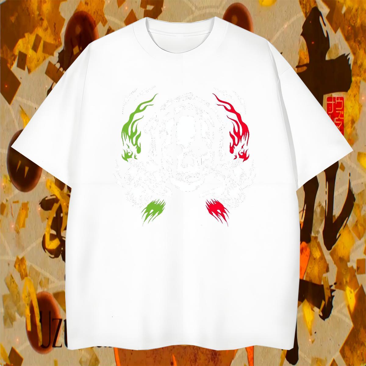 Factory Direct scary Couples T Shirts 230g Pure Cotton T Shirts Men White Plus Size Spring Summer Breathable Crew Neck Brand Wear