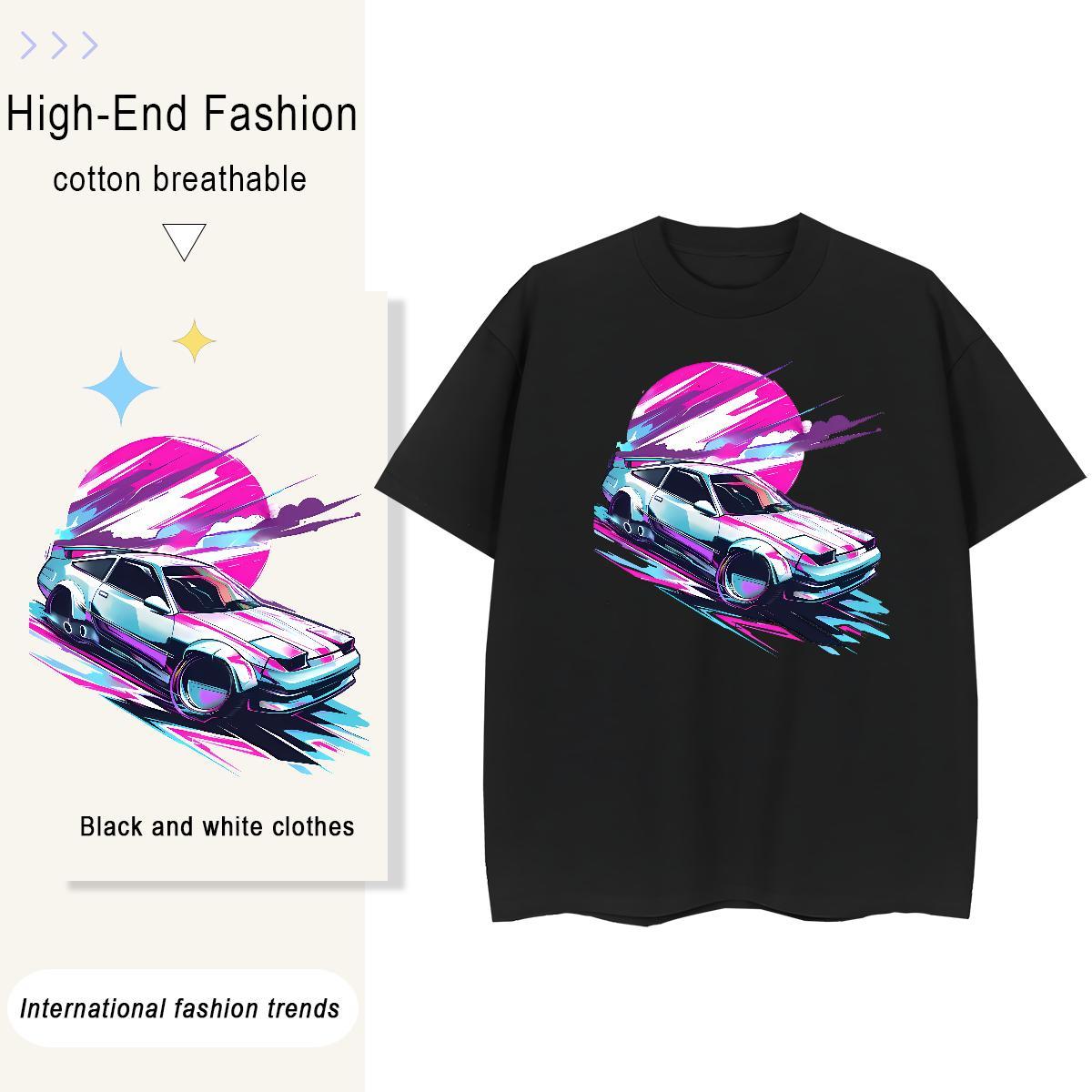 Wholesale sun 230g Pure Cotton Mens Tshirts Spring Summer Short Sleeve Soft T shirt Fashion Casual DIY Printed Tees Shirts