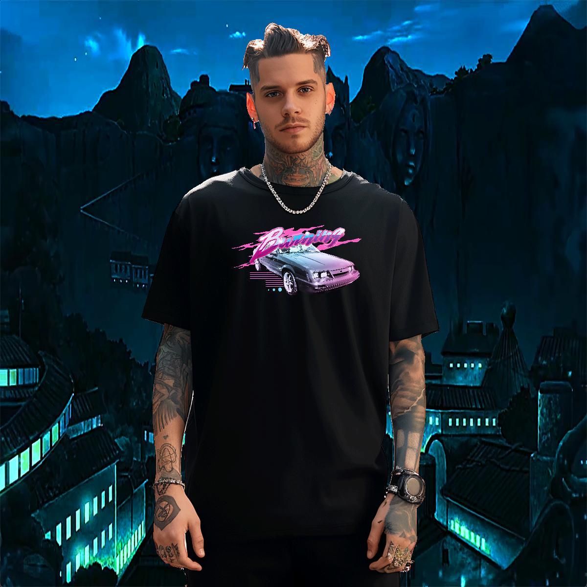 Brand car 230g Cotton Men Tees Daily Wear Crew Neck Breathable T Shirt For Man 2024 Designer DIY Logo Oversized Tops Shirt