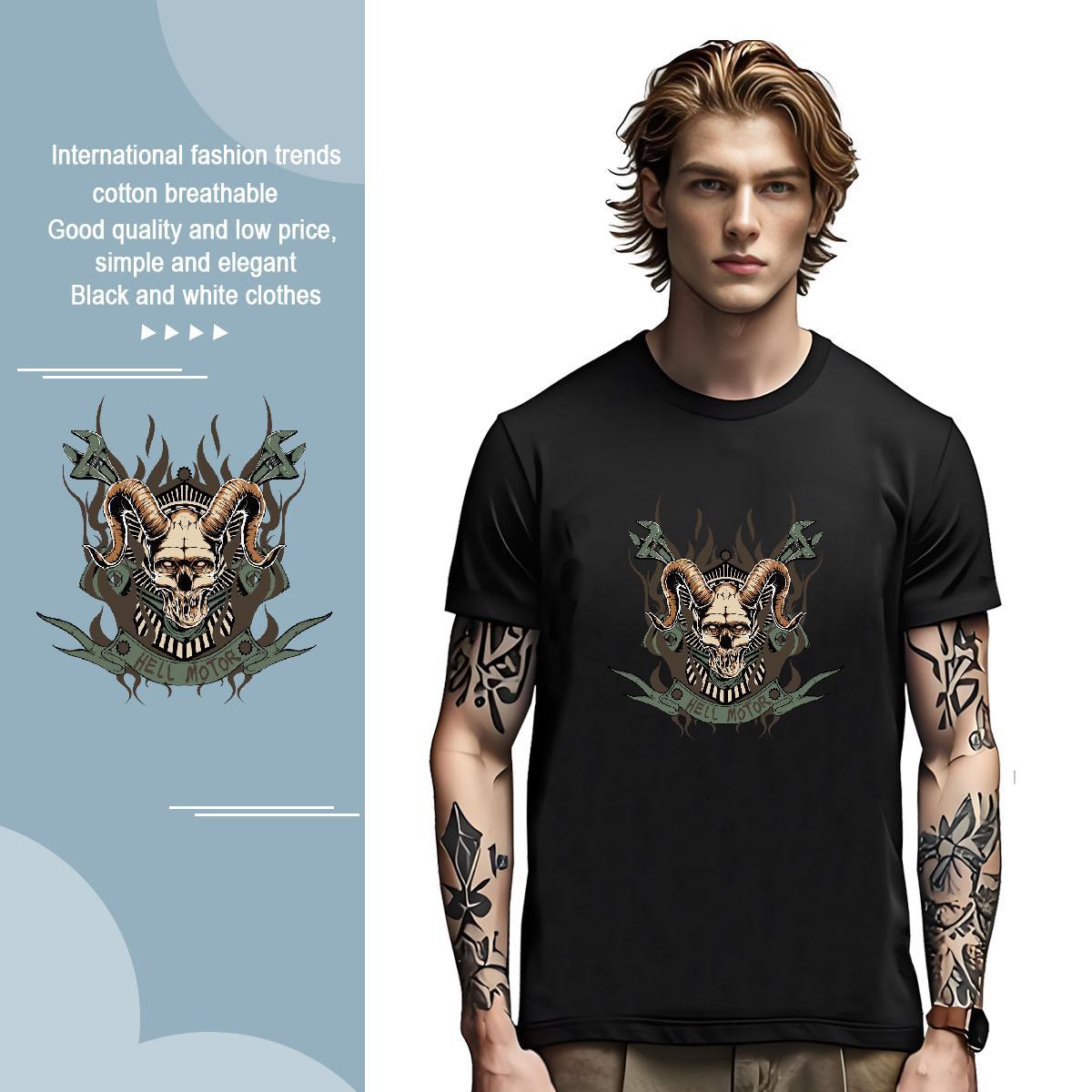 Popular Mens T Shirts shape O-Neck Short Sleeve Hip Hop Asian Size 230g Cotton Men Tops Tees Factory Direct Clothes