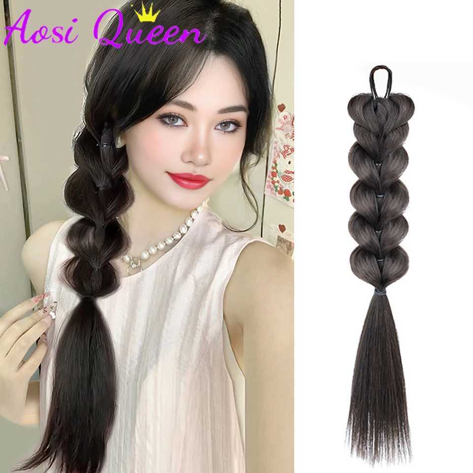 AOSI ponytail wig womens cartoon feeling bubble braid double ponytail rubber band ponytail W240817