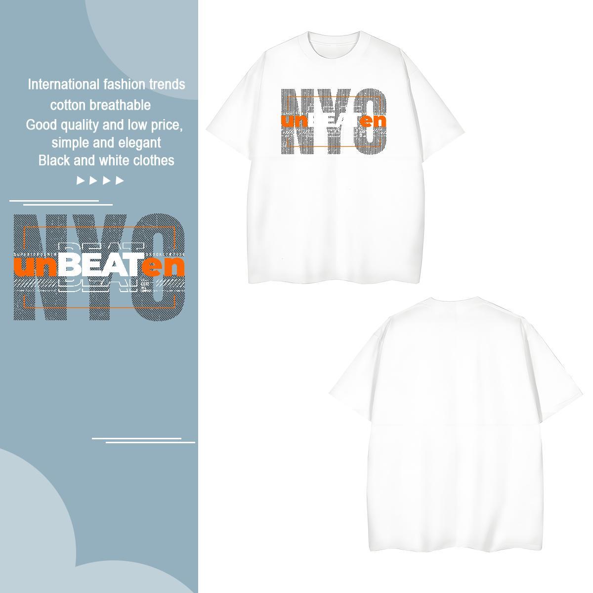 Comfortable unbeaten 230g 100% Cotton Mens Tshirts Home Outdoor Crew Neck Breathable Man T Shirts Customized Asian Size Clothings