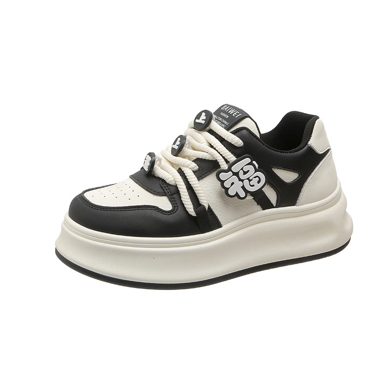 ddmytiger Thick Soled White Female Students New Spring And Autumn Korean Edition Women S Shoes Sponge Cake Round Toe Casual Sports Board For OUTDOOR d