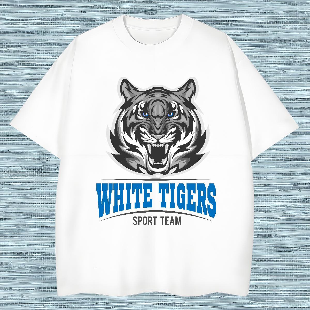 Classic tiger T Shirt For Man Casual Daily Wear Tshirts 230g Cotton Designer Crew Neck Breathable Oversized 4XL Tops Shirt