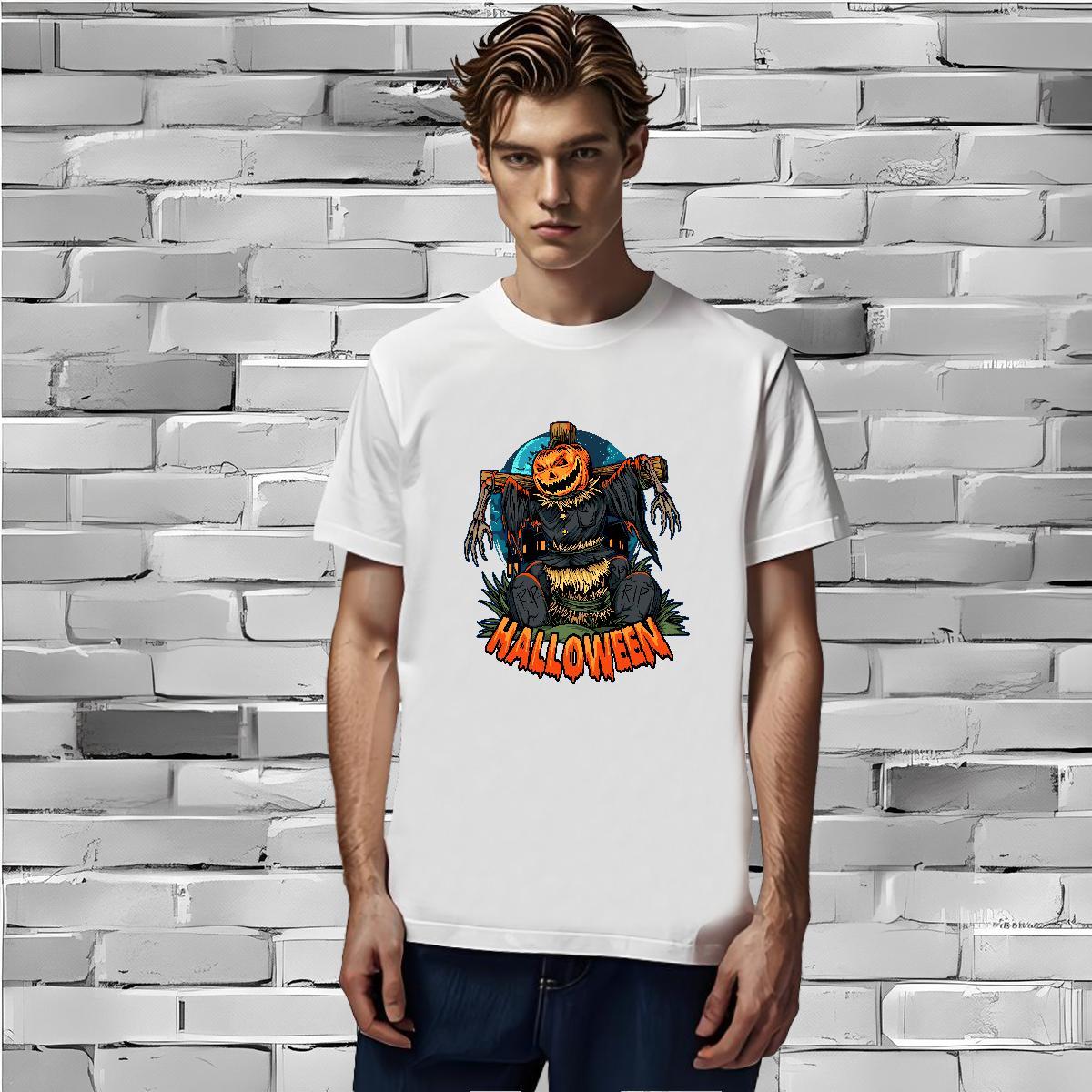 T shirt 230g Cotton pumpkin Home Outdoor Breathable Soft Skull Couples T Shirts Casual New Wholesale Tops