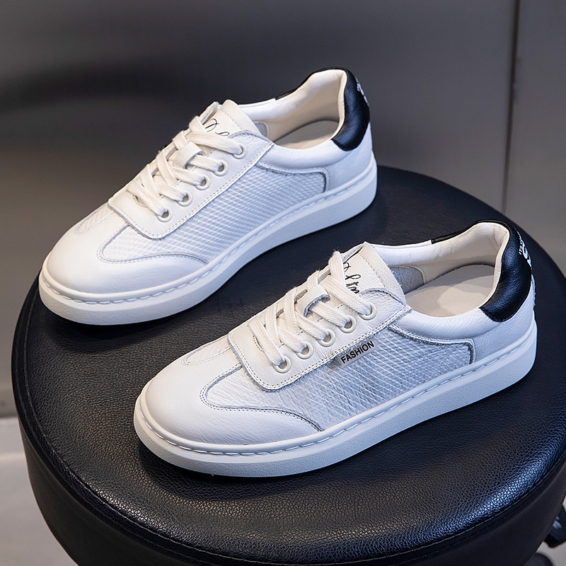 Ddmysports Top Layer Cowhide New Autumn Sports Shallow Mouth Casual Single Flat Genuine Leather Small White Shoes Women S OUTDOOR