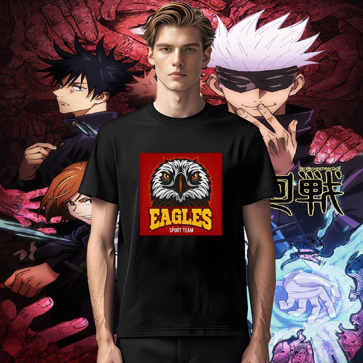 TOP Quality Mens T Shirts eagle Crew Neck Breathable Daily Wear Custom Big Size 100% Cotton 230g Men Tees Casual New Tees Shirts