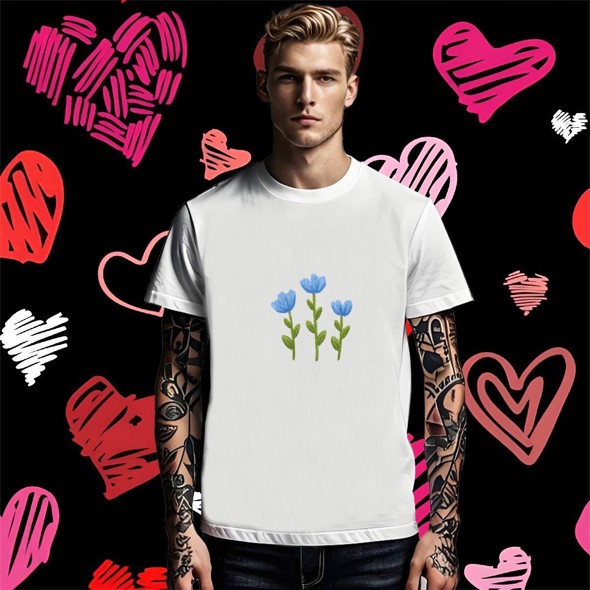Brand Tshirt for Man Woman flower Street Casual 230g 100% Cotton Tops Shirt O-Neck Short Sleeve Popular Men T Shirts Custom Printing