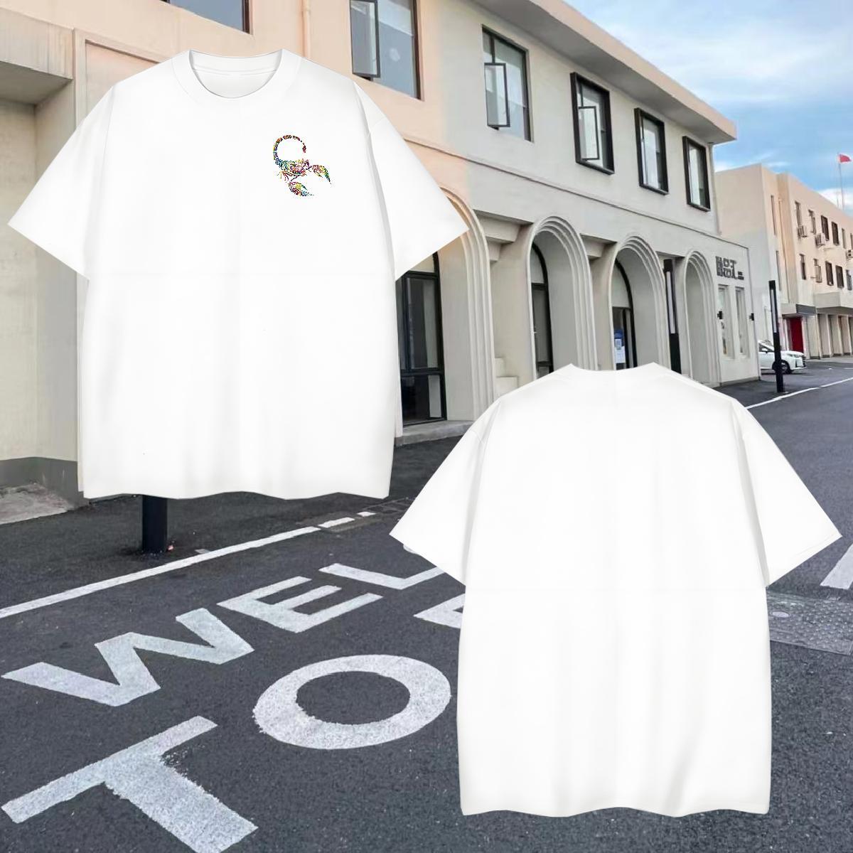 2024 Designer Tshirts scorpion Street Wear 230g Cotton Tee Shirt Short Sleeve O-Neck Brand Men T Shirts Custom Print Plus Size