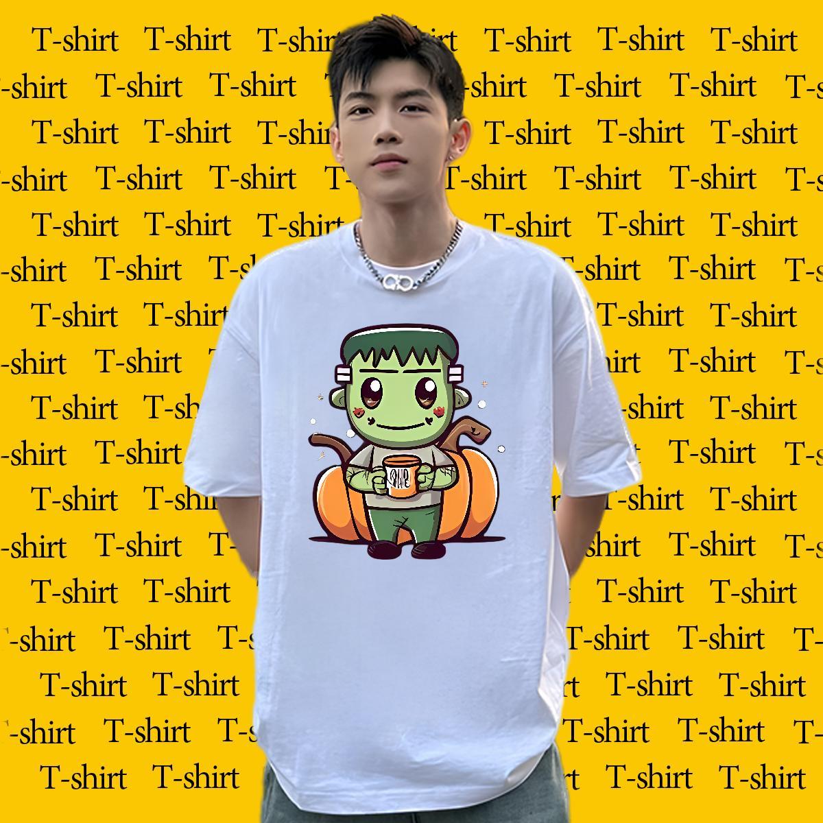 2024 Summer Tshirt for Man Woman monster High Street Hip Hop 230g 100% Cotton Clothings Short Sleeve Soft Classic T Shirt For Man Custom Print Oversiz