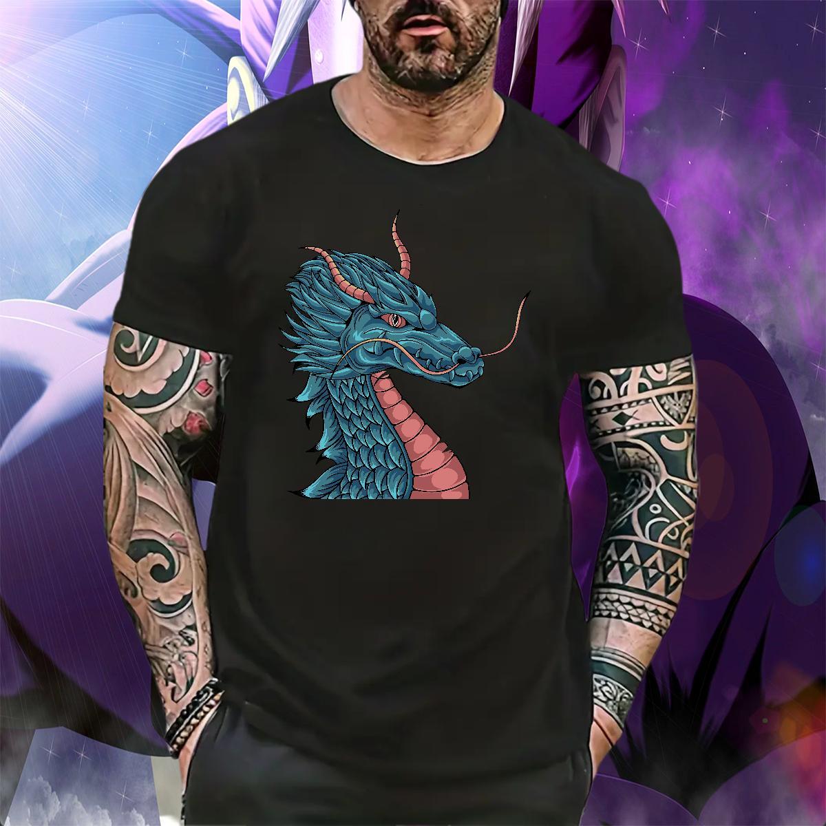 Classic Tshirt for Man Woman Hip Hop Street 230g Cotton Cartoon Printing L-4XL Breathable Short Sleeve dragon T Shirt For Man Designer Fashion Wear