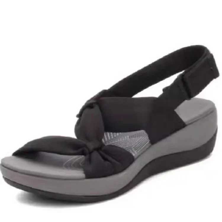 Women Sandals 2024 Summer Closed Toe Roman Women Bow Platform Wedges Sandals Women Sandals Plus Size 42 CL240806
