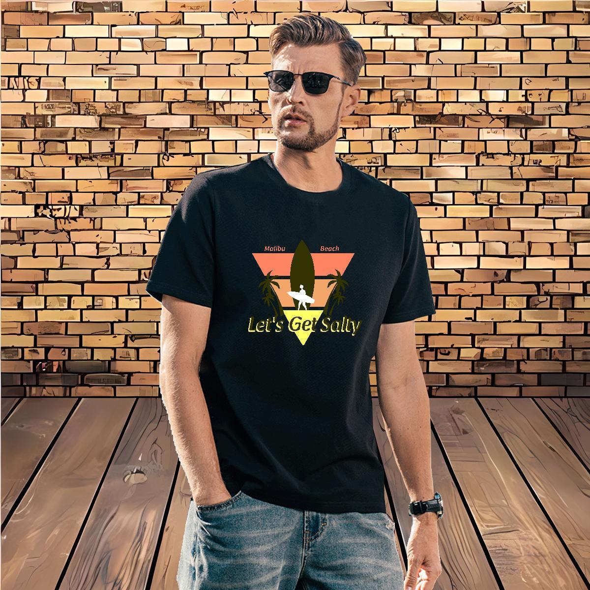 Comfortable sea 230g 100% Cotton Men Tshirts Summer Casual O Neck Short Sleeves T-Shirts for Men DIY Oversized 4XL Clothes