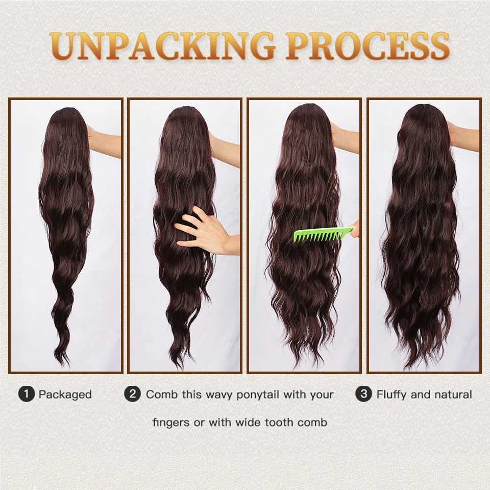 I am a Wig with long wavy hair extensions suitable for women wrapped in clips ponytail hair extensions hot Reistan W240817