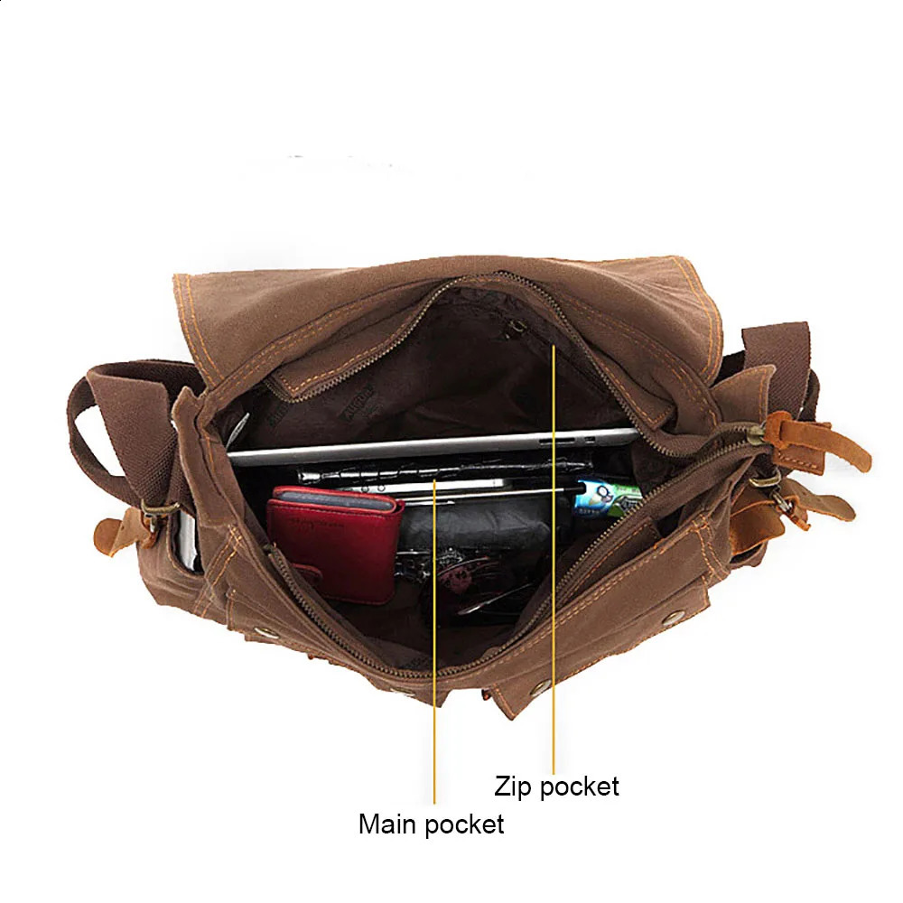 15.6 inch canvas bag vintage Fashion messenger bag for men women travel school bag shoulder bag fit 15.6 inch laptop 240819