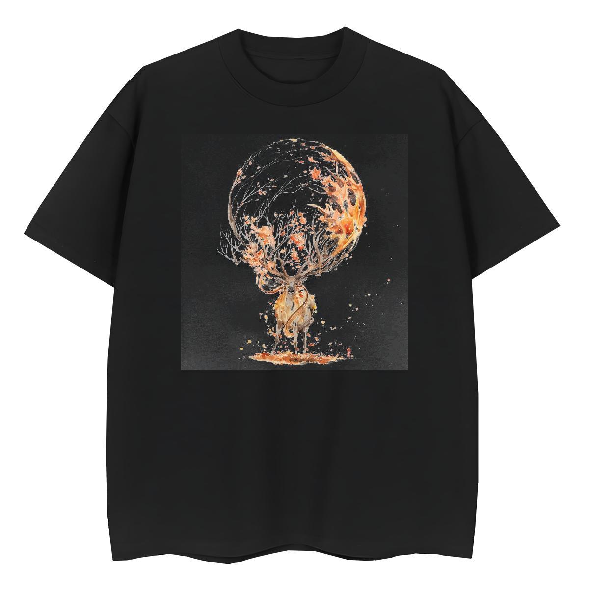 New Tshirt for Man Woman Spring Summer Crew Neck Breathable Clothes Nice 230g Pure Cotton Deer Anime Womens T Shirts