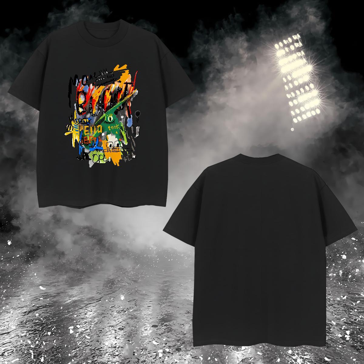 Mens T Shirts 230g Pure Cotton cartoon Street wear Hip Hop O Neck Short Sleeves Custom Printing Tshirts Classic TOP Quality Tee Shirt