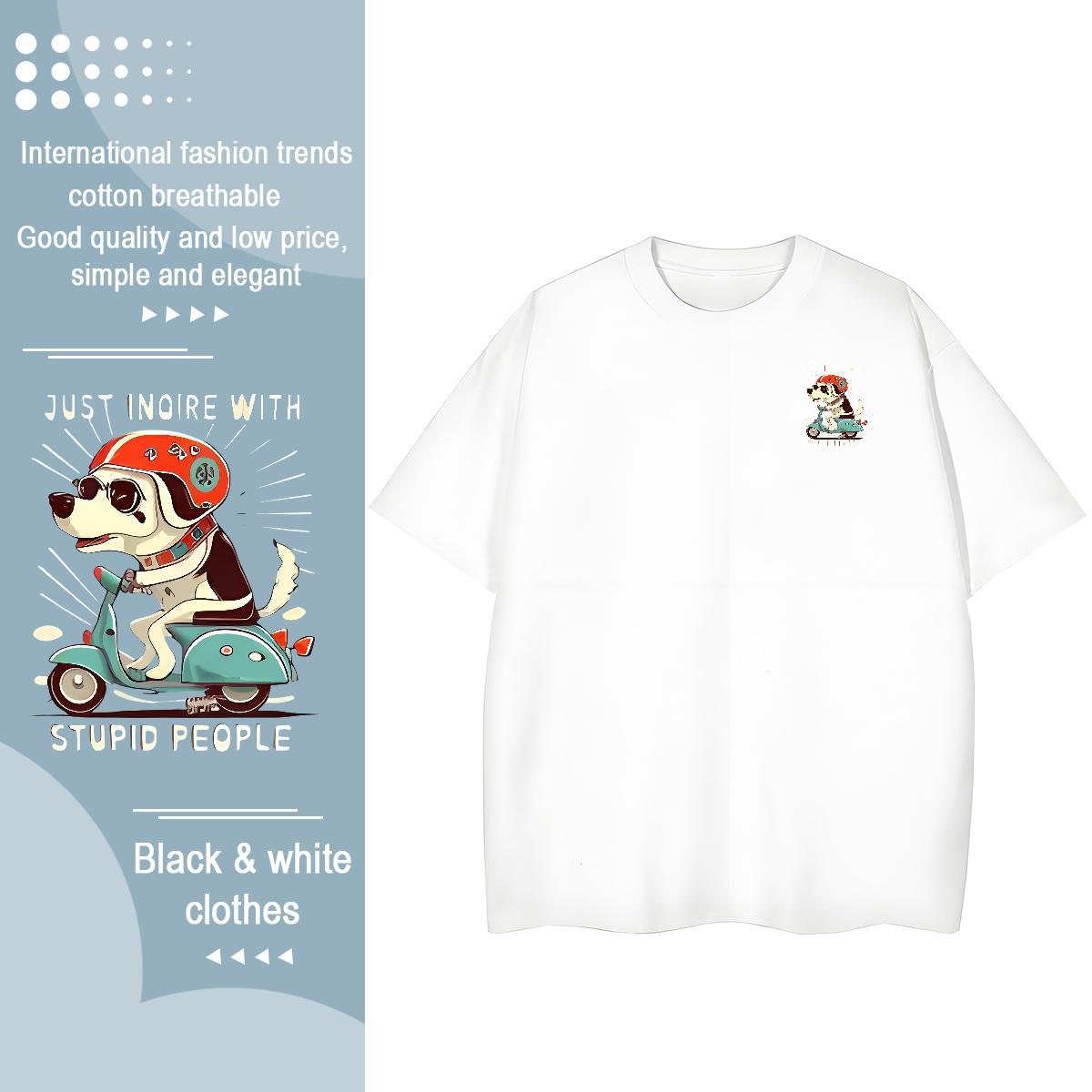 Fashion New Mens Tshirts dog Outdoor 100% Cotton 230g Wear Breathable Comfortable T-Shirts Custom Anime