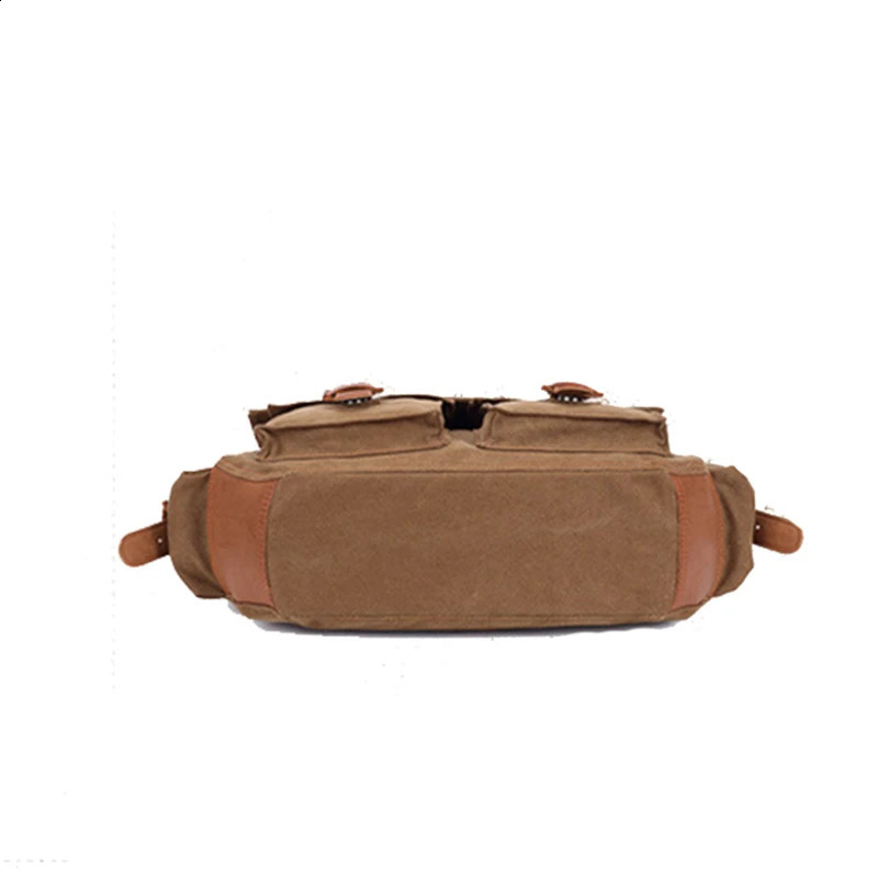 14inch Travel Satchel Business Mens Messenger Bag Vintage Canvas Military Shoulder Laptop Bags for men Male Laptop Briefcases 240819