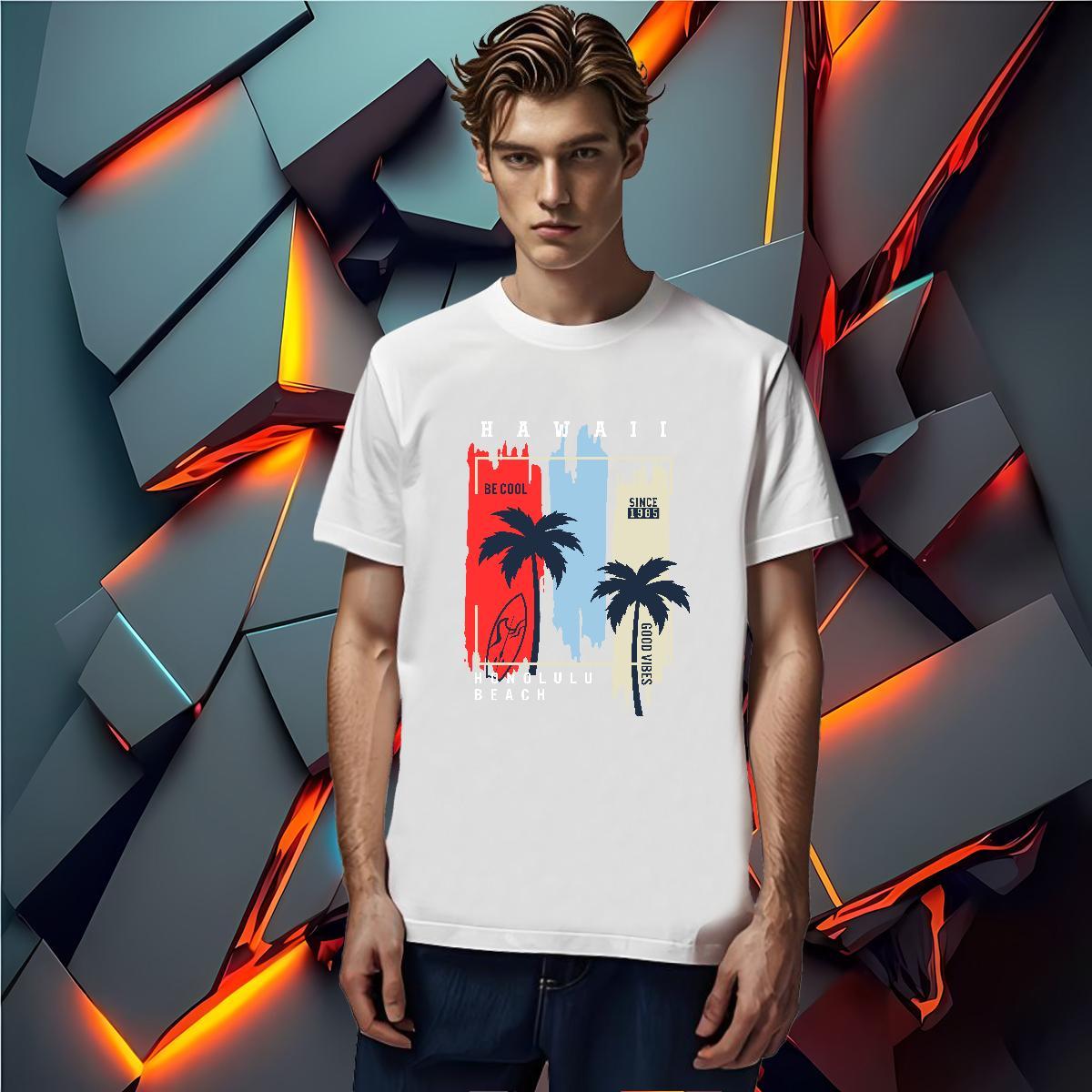 Loose tree 230g Cotton Men Tshirts Sports Casual O Neck Short Sleeves Man T Shirts Fashion Design Skull Wear