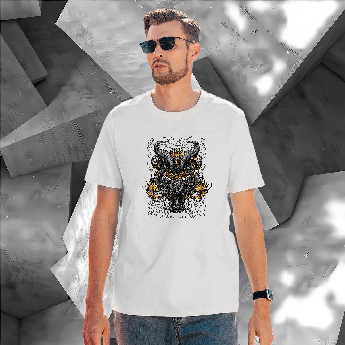 Comfortable dragon T-Shirts for Men Street Wear Tshirts 230g Pure Cotton 2024 Summer Breathable Short Sleeve Graphic Clothes