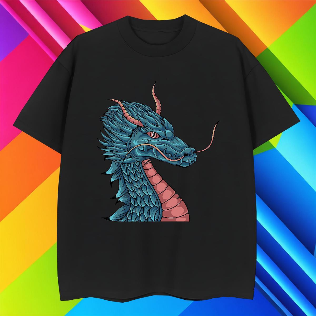 T Shirts Men 230g 100% Cotton dragon Hip Hop Street Breathable White Plus Size Mens Tshirts Free Shipping High Quality Tops