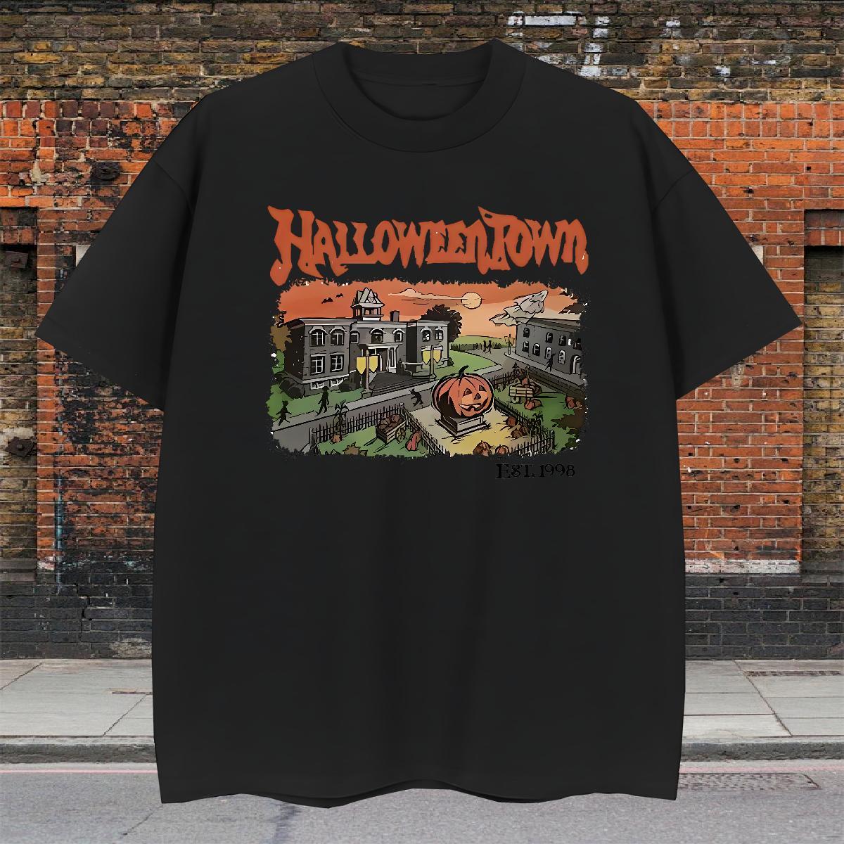 TOP Quality T shirt halloween Breathable Short Sleeve Home Outdoor Plus Size Cartoon 230g Pure Cotton Mens Tshirts New Tee Shirt